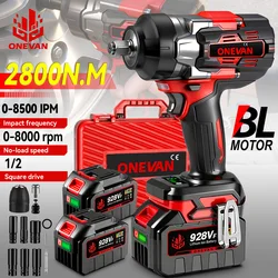 Brushless 2800N.M Electric Impact Wrench 2800W 1/2 Inch Cordless Torque Wrench Screwdriver Power Tool For Makita 18V Battery Pin