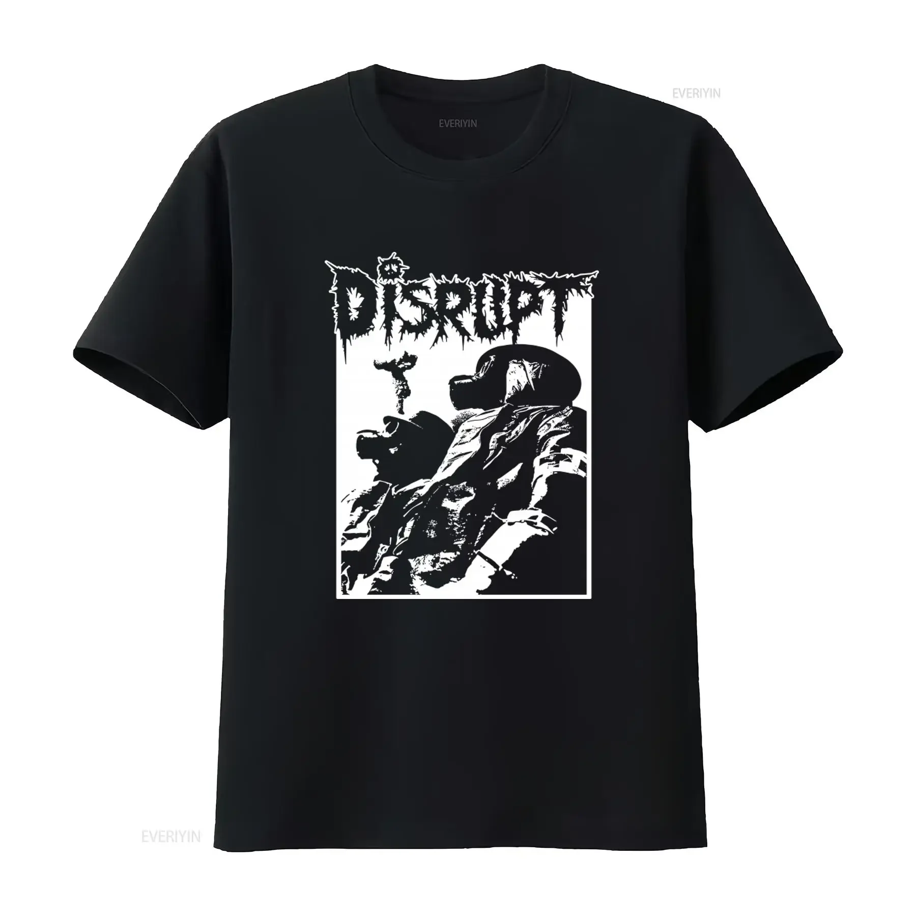 Disrupt Hardcore Punk Crust Discharge Fleas And Lice Grindcore Print T Shirt for Men vintage Washed streetwear designer clothes