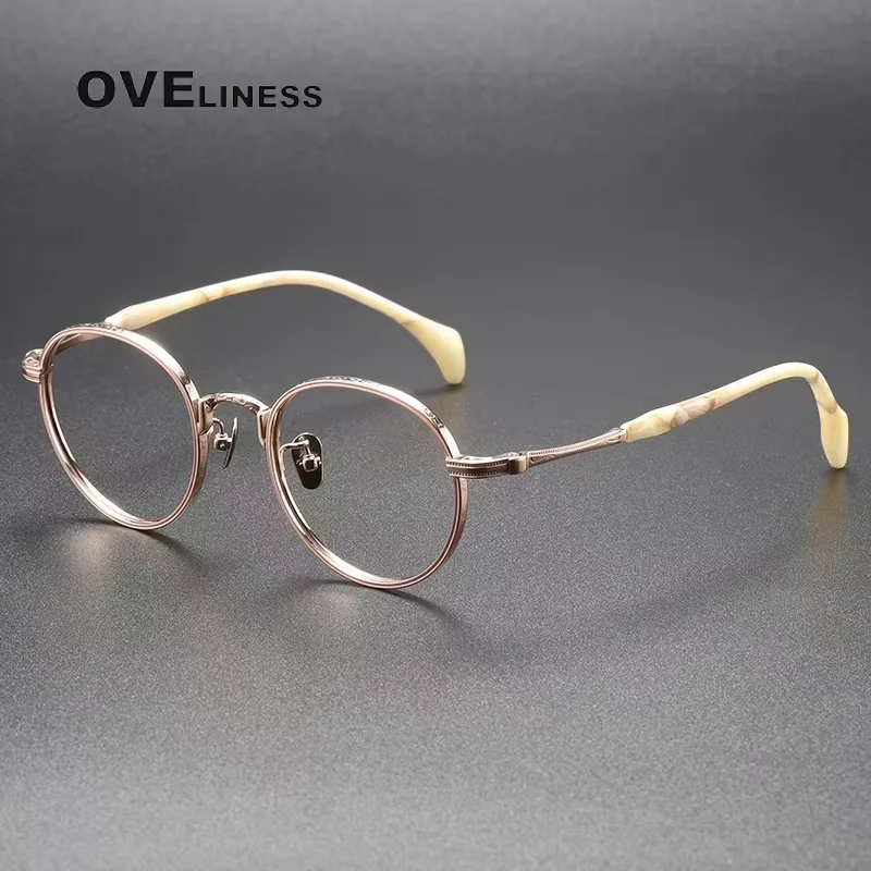 

Pure Titanium Glasses Frame Men Retro Round Prescription Eyeglasses frames Women Vintage Myopia Optical Eyewear Spectacles