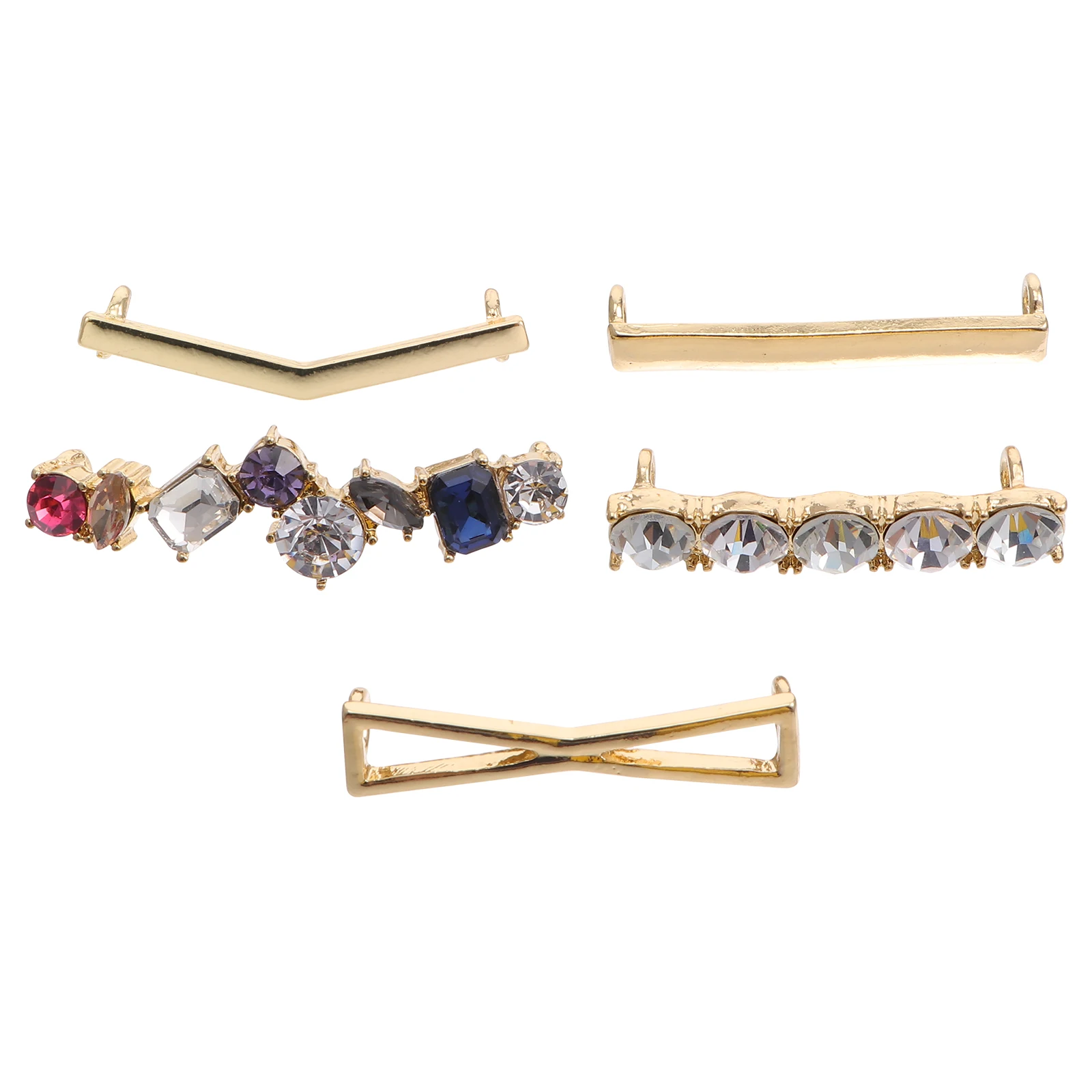 5 قطع من إكسسوارات إبزيم الأحذية، أبازيم مصنوعة من خليط معدني أنيقة ومزخرفة من الأحجار الكريمة لتخزين الأحذية البيضاء الصغيرة