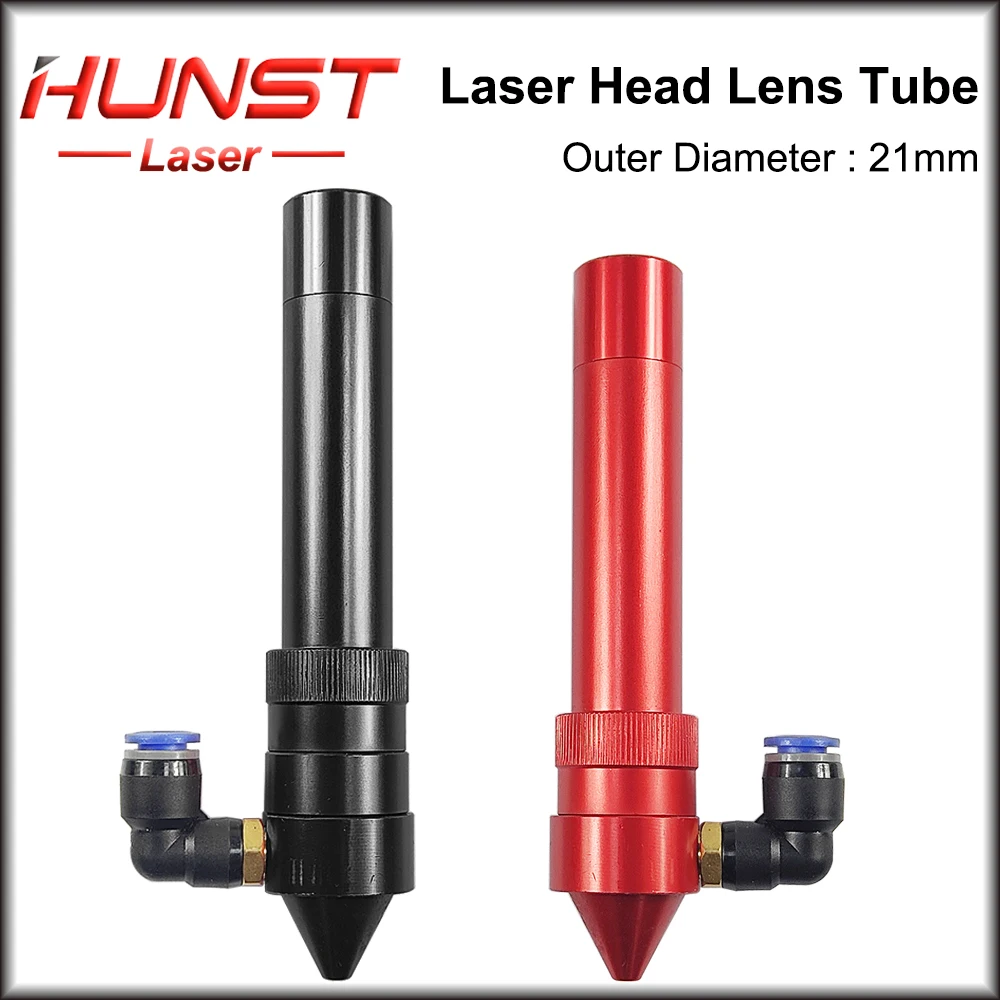 HUNST CO2 Laser Head Lens Tube + Air Nozzle Outer Diameter 21mm for Lens Dia.20 FL 50.8/63.5mm for CO2 Laser Cutting Machine