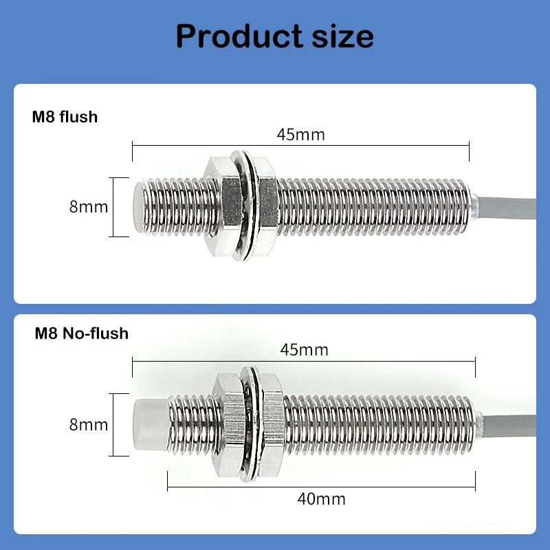 M8 proximity switch sensor - three-wire 8mm metal sensing switch - long-distance infrared eye - 24V