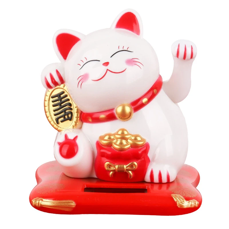 Solar-powered Maneki Neko waves her arms to Lucky Cat, a 3.5 