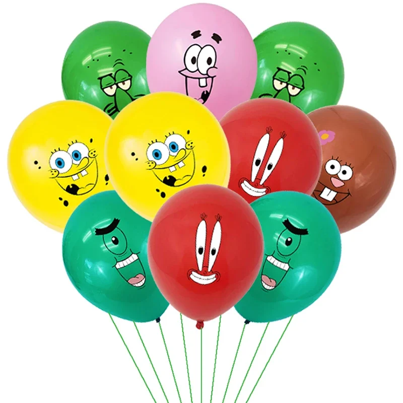 10pcs SpongeBob SquarePants Patrick Star latex balloons set birthday party decoration balloons baby shower decoration balloons