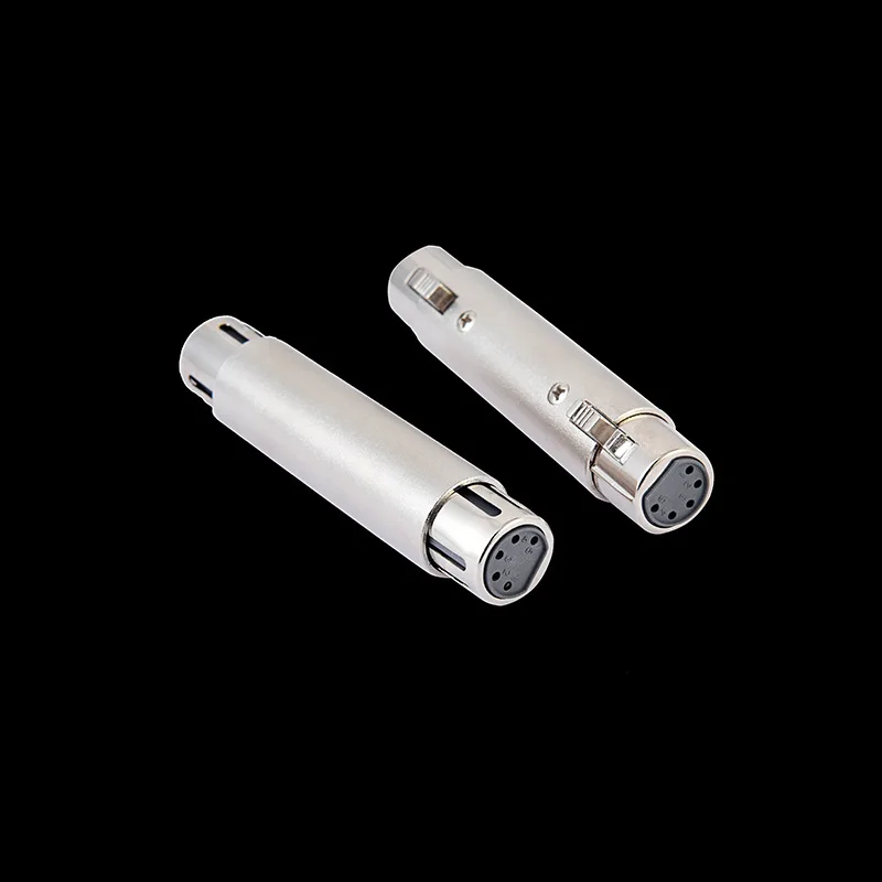 1szt 3Pin XLR do 5Pin DMX Konwerter oświetlenia audio z metalową obudową Adapter 3-pinowy do 5-pinowego żeńskiego męskiego złącza