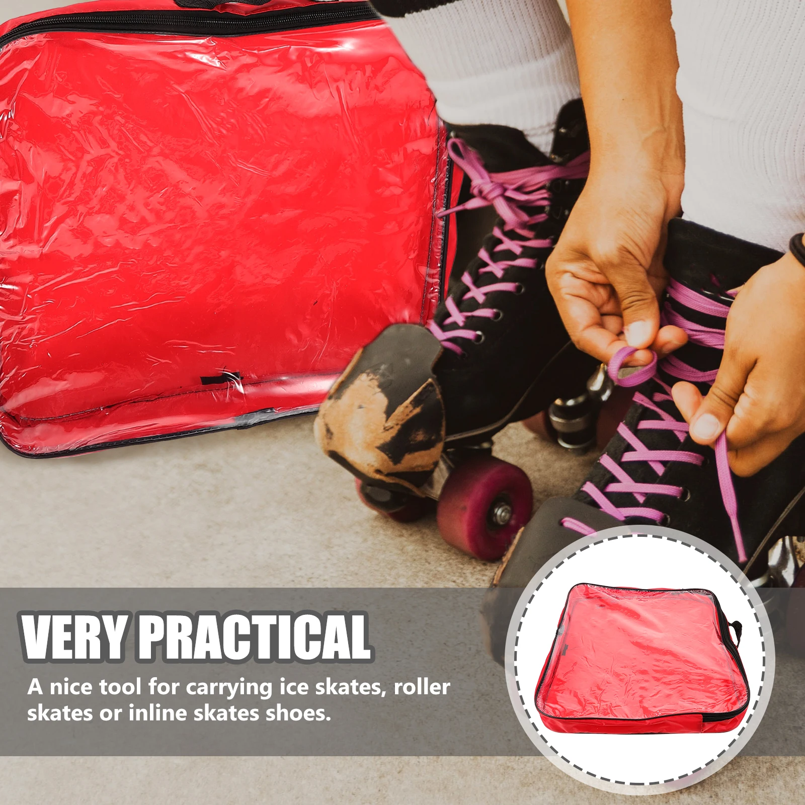 

Lightweight Roller Skates Bag Large Capacity Portable Inline Skate Pouch Durable Oxford Cloth Storage Organizer Zipper Skates