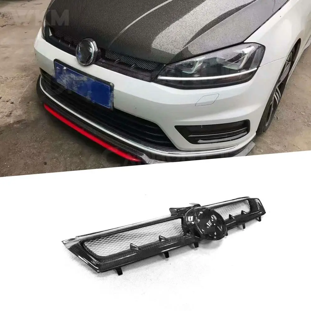 

High Quality Carbon Fiber Car Front Bumper Grille Grill For Volkswagen VW Golf 7 MK7 Standard GTI R 2014 - 2017 Car Styling