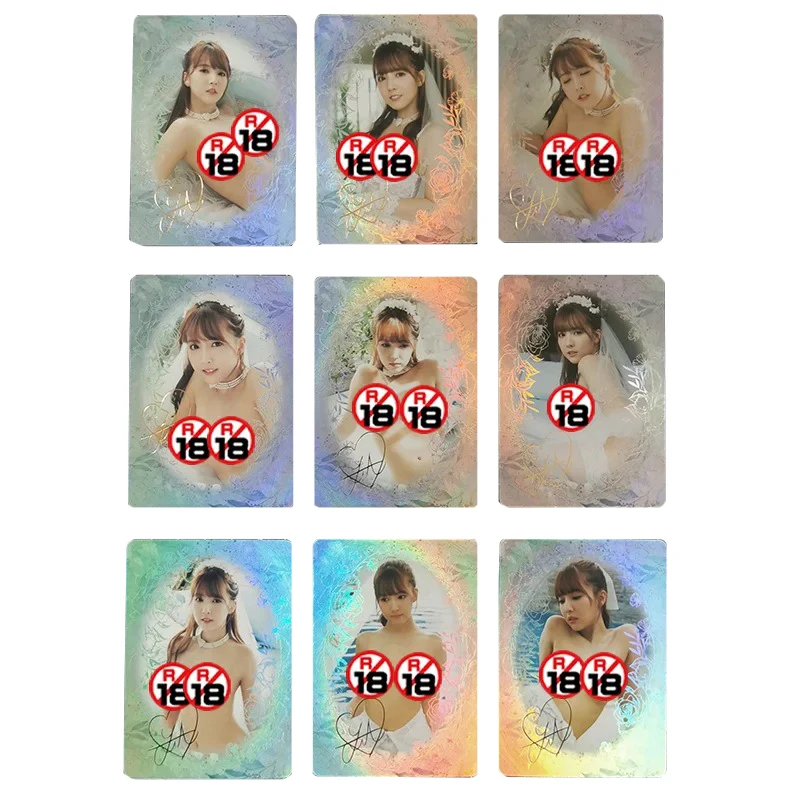 In Stock 9Pcs/Set Japan AV Sexy Signature Girl Card Female Porn AV Idol Photo Mikami Yua Juicy Honey Collection Cards Xmas Gifts