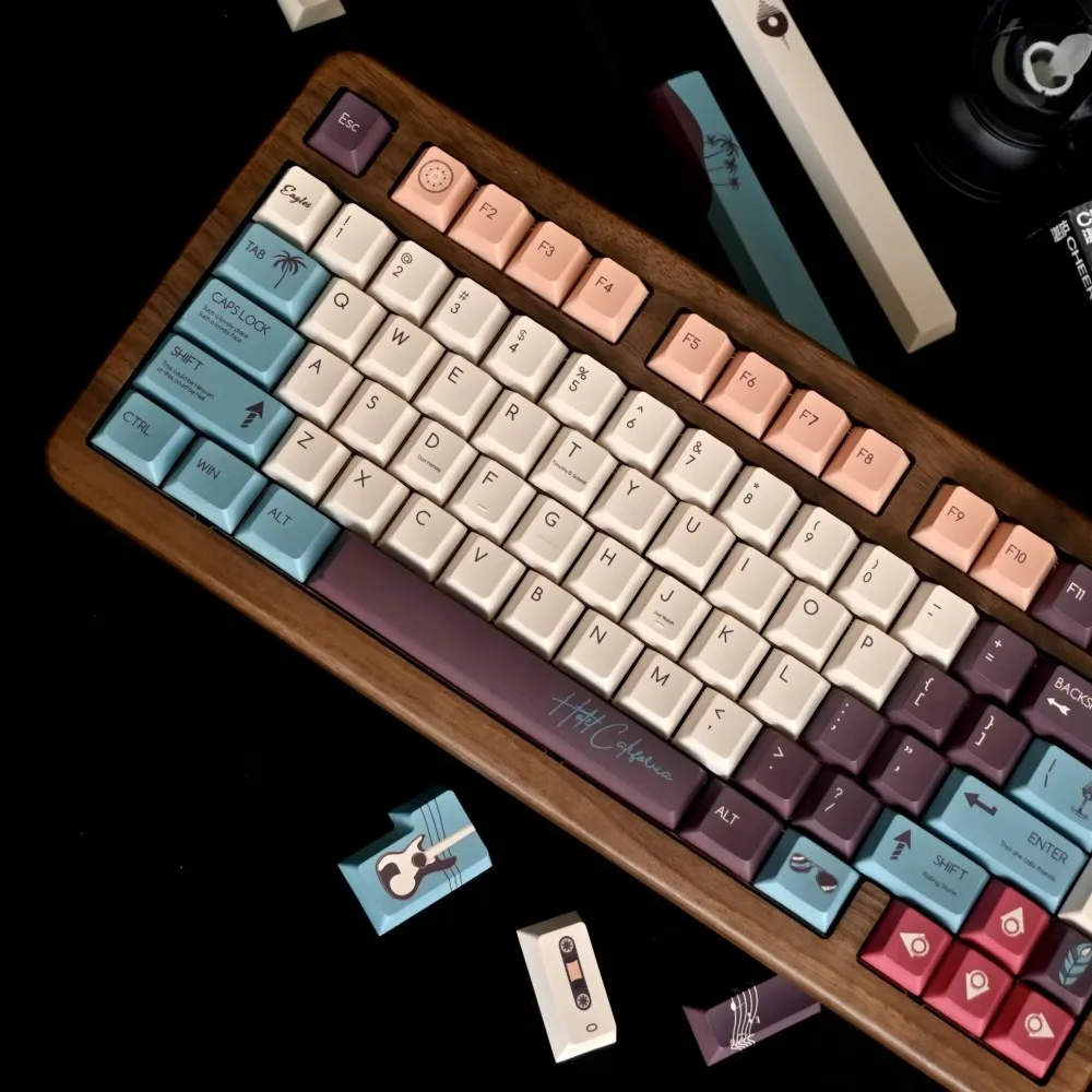 Imagem -05 - Pbt Dye Subbed Keycaps Hotel Califórnia Key Caps Perfil Cereja Keycap Lightproof Teclados do Interruptor mx Alice 61 68 96 Conjunto