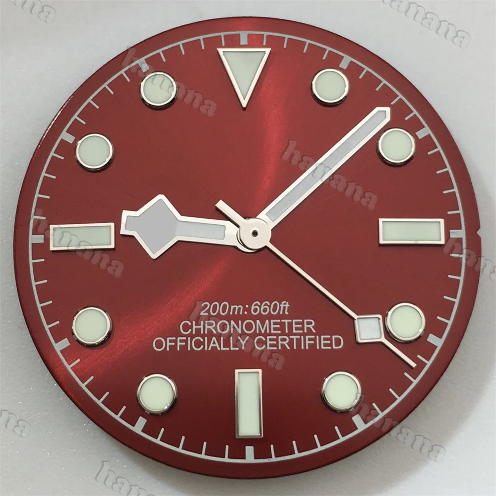 29mm NH35 Dial Features a Bright White Blue Green Black and Red Dial with a Bracelet – Fits NH35A NH36 PT5000 Movements