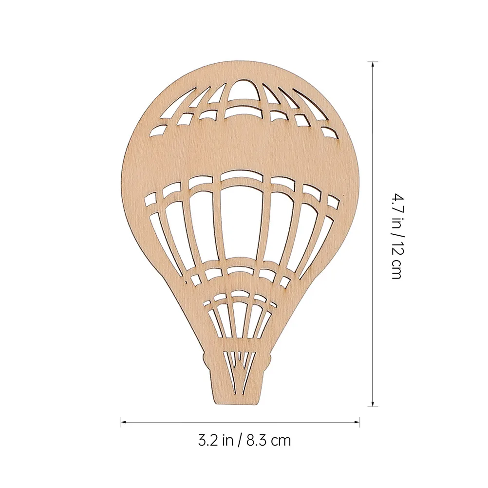 

24pcs Hot Air Balloon Wood Chips Blank Smooth DIY Home Decors Wooden Tags Hanging Ornaments Craft Supplies Sewing Accessories