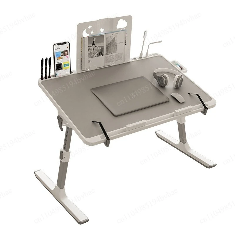 Adjustable Laptop Bed Tray Table Portable Standing Desk with Storage Drawer Foldable Lap Tablet for Sofa Comfortable Viewing