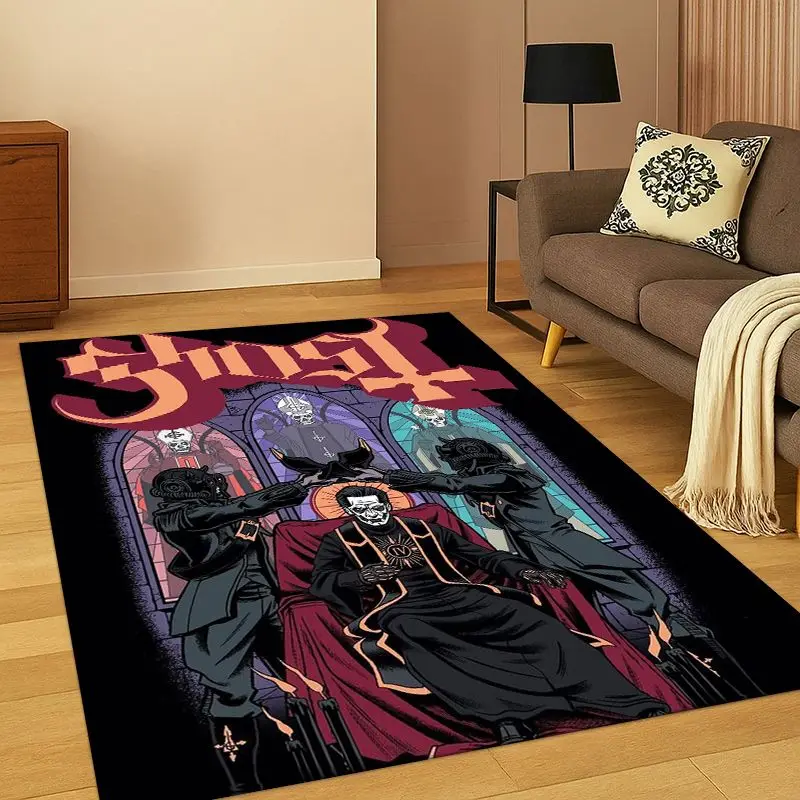 Rock Metal Dark Ghost Band Papa Emeritus Living Room Non-Slip Area Rug Soft Carpet for Bedroom  Sofa,Home Decor Doormat