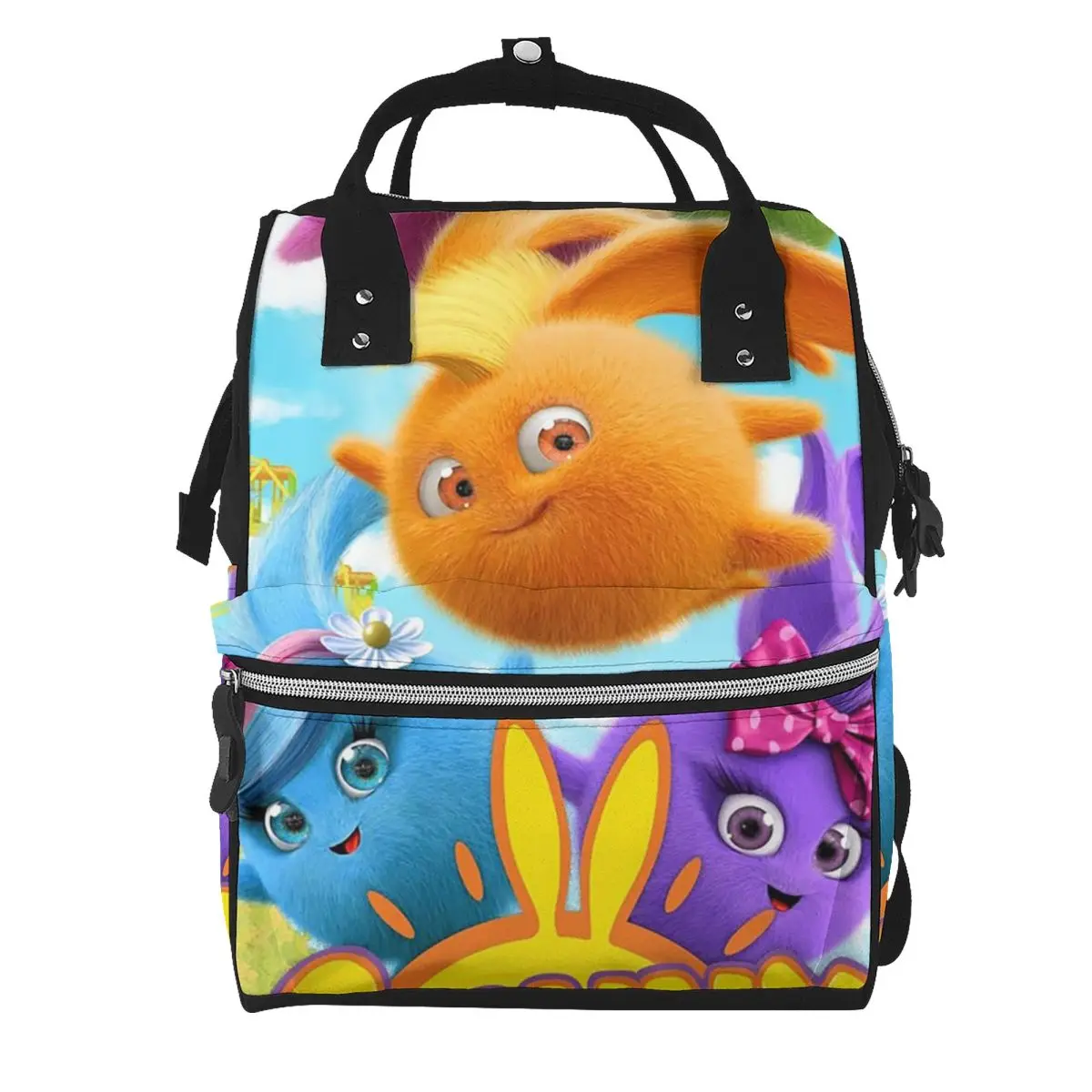 Sunny Bunnies Anime Cartoon Student Backpack School Bag Hiking Travel Daypack for Men Women Bookbag Shoulder Bags
