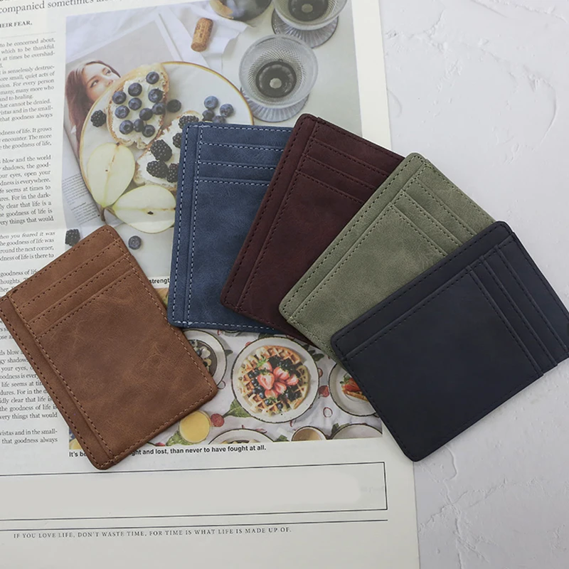 Männer Brieftasche Schlank Kreditkarte Halter Business Männlich Tragbare Mini Reise Geldbörse Für Mann