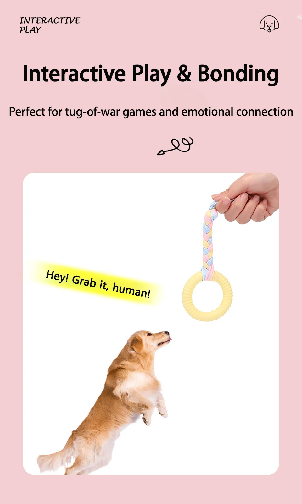TPR-Hundespielzeug zum Kauen für kleine und mittelgroße Hunde, bissfest, langlebig, zur Zahnreinigung, Haustier-Trainingszubehör, interaktives Spielgeschenk – Detail 4