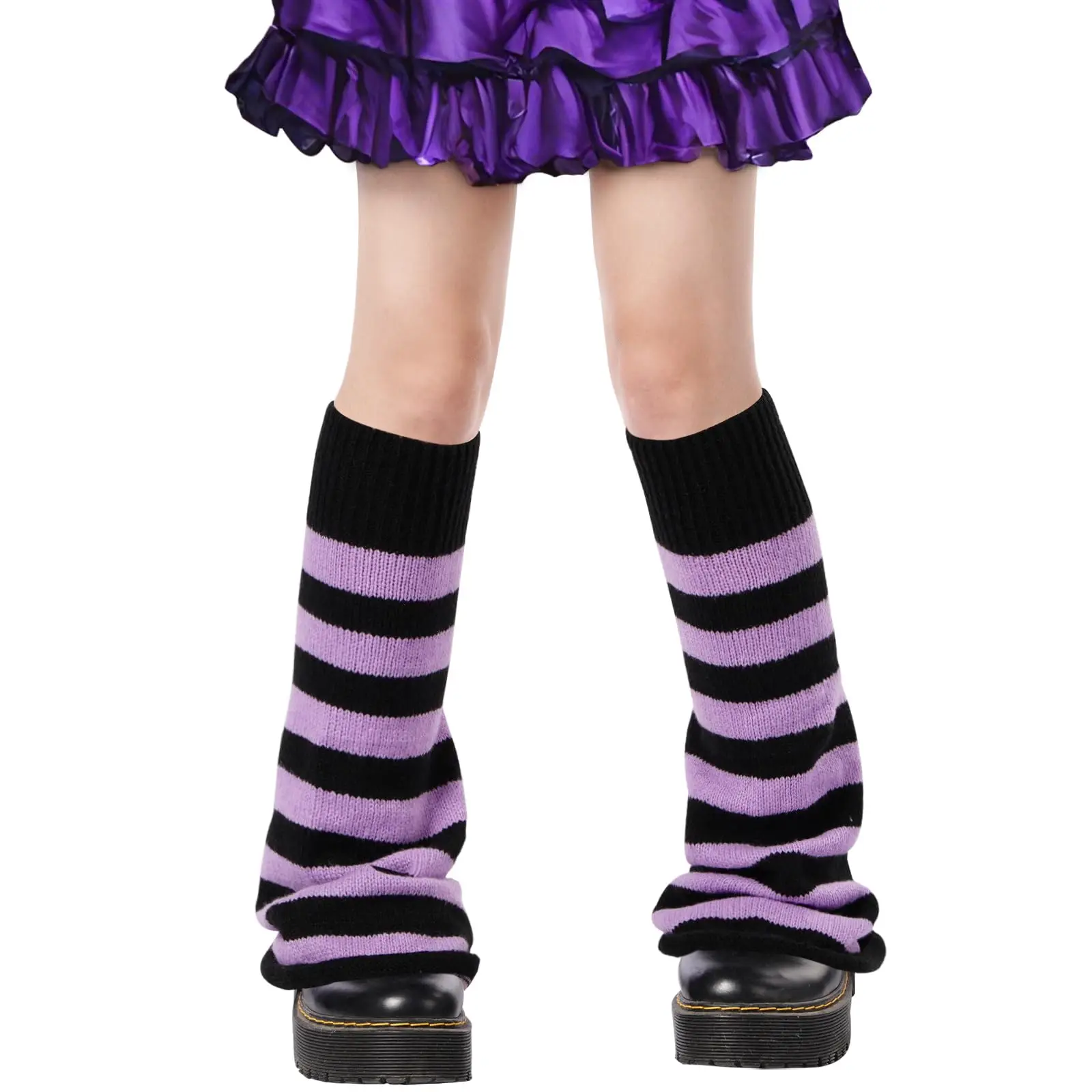 Autumn and Winter Cute Girls' Multi-Color Knee-High Leg Covers Kawaii Harajuku Leg Covers Cute Knitted Leg Covers Gothic Lolita
