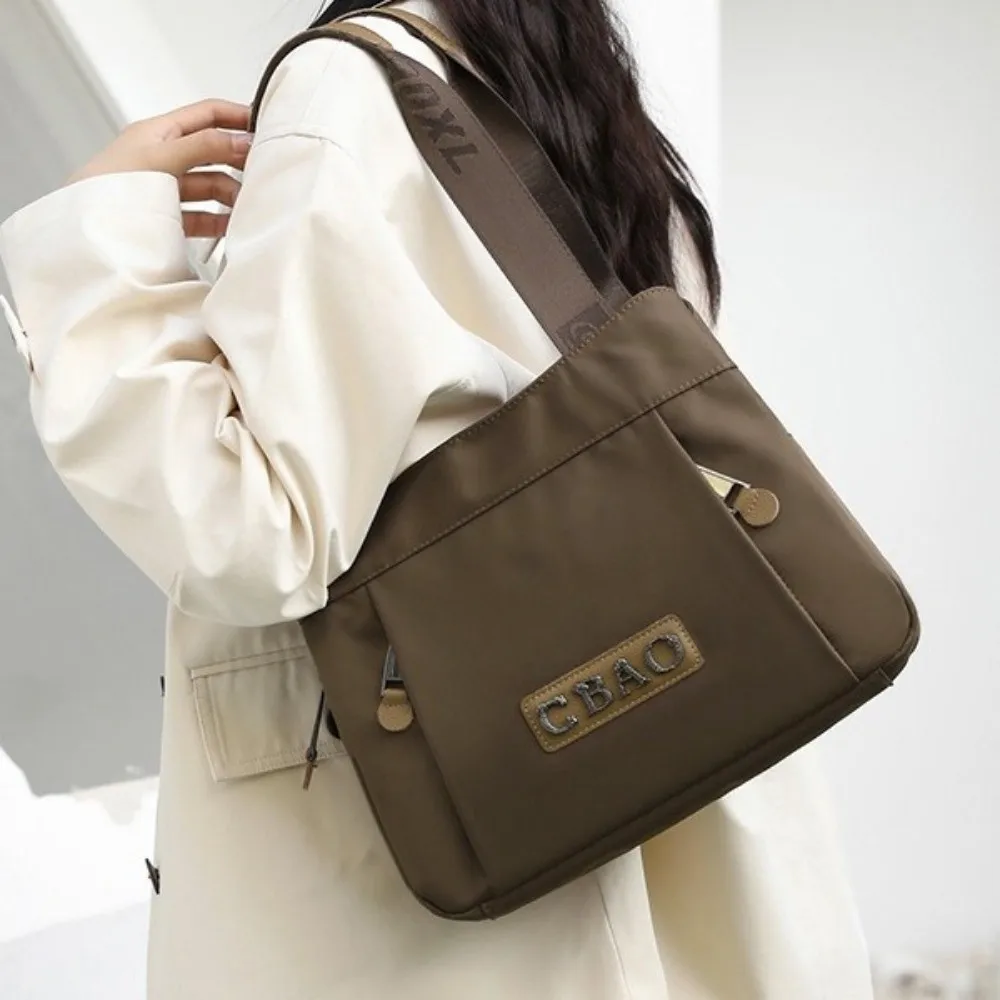 

Casual Large Capacity Women's Shoulder Bag Nylon Portable Tote Bag Commute Multi Compartment Women Handbag Streetwear