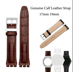 17mm 19mm Strap for Swatch classic design Watch Band Black Brown White Waterproof Stainless Steel Clasp Men Women Business