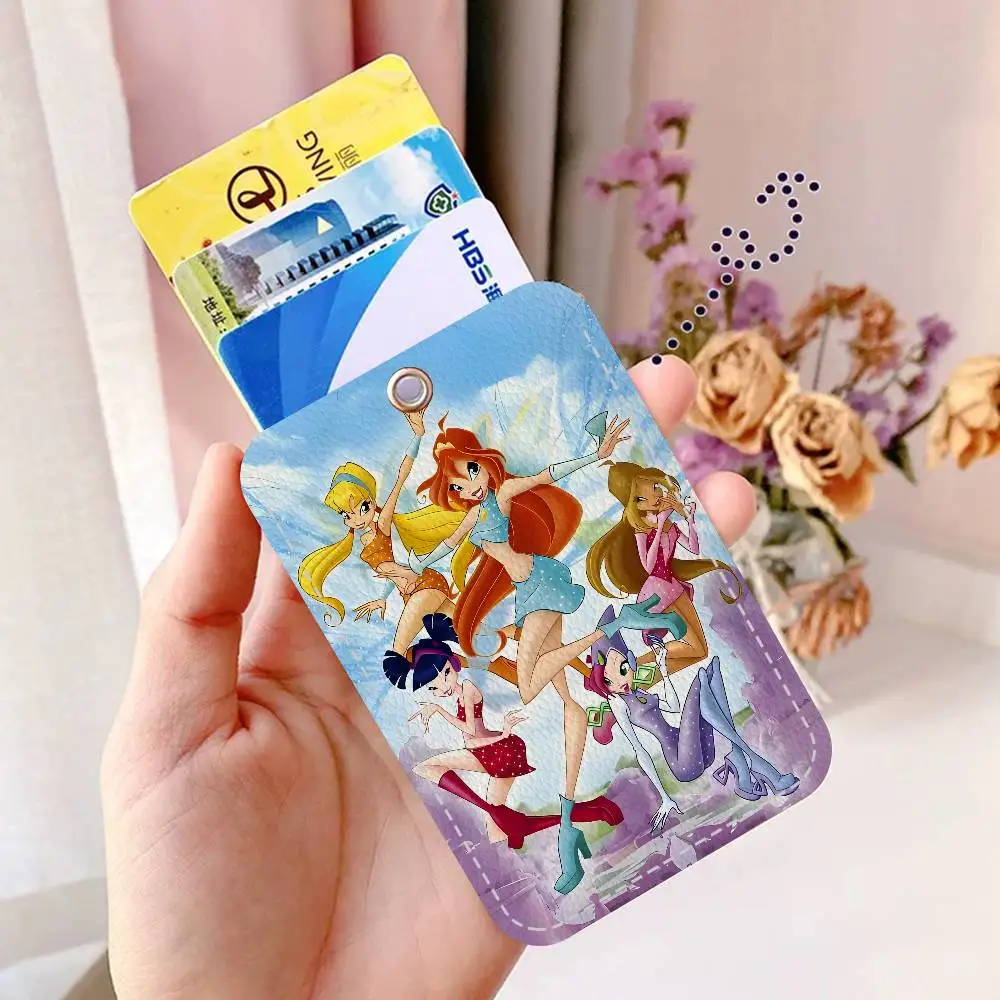 Cartoon W-Winx Niedlicher C-Club Schlüsselanhänger mit Ausweiskartenhalter, Buspass- und Essenskarten-Schutzhülle für Sicherheit – Detail 8