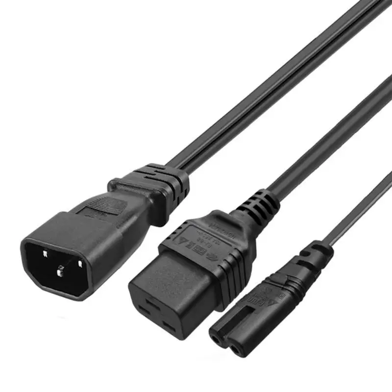 652F Y Splitter Netzkabel IEC320 C14 Stecker 3Pin Stecker Netzkabel Kabel AC PowerAdapter