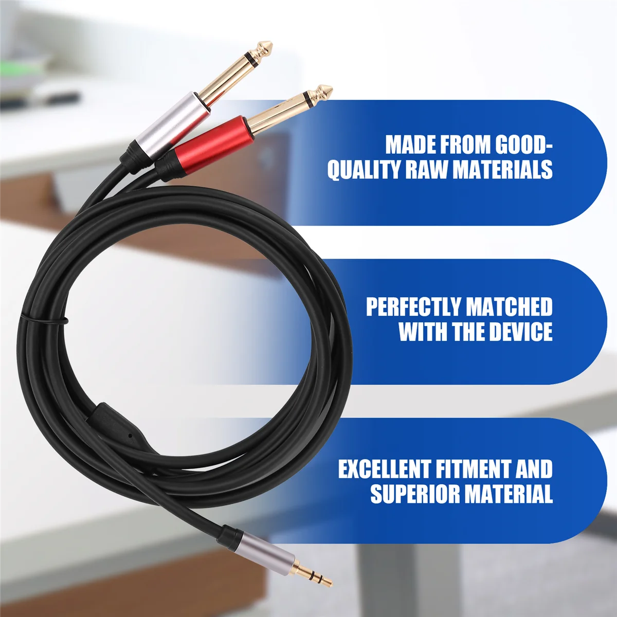 TCE 3,5 мм на двойной адаптер 6,5 мм Аудиокабель 3,5–6,5 AUX Шнур 3,5-разветвитель Jack для гитарного микшера Усилитель басов