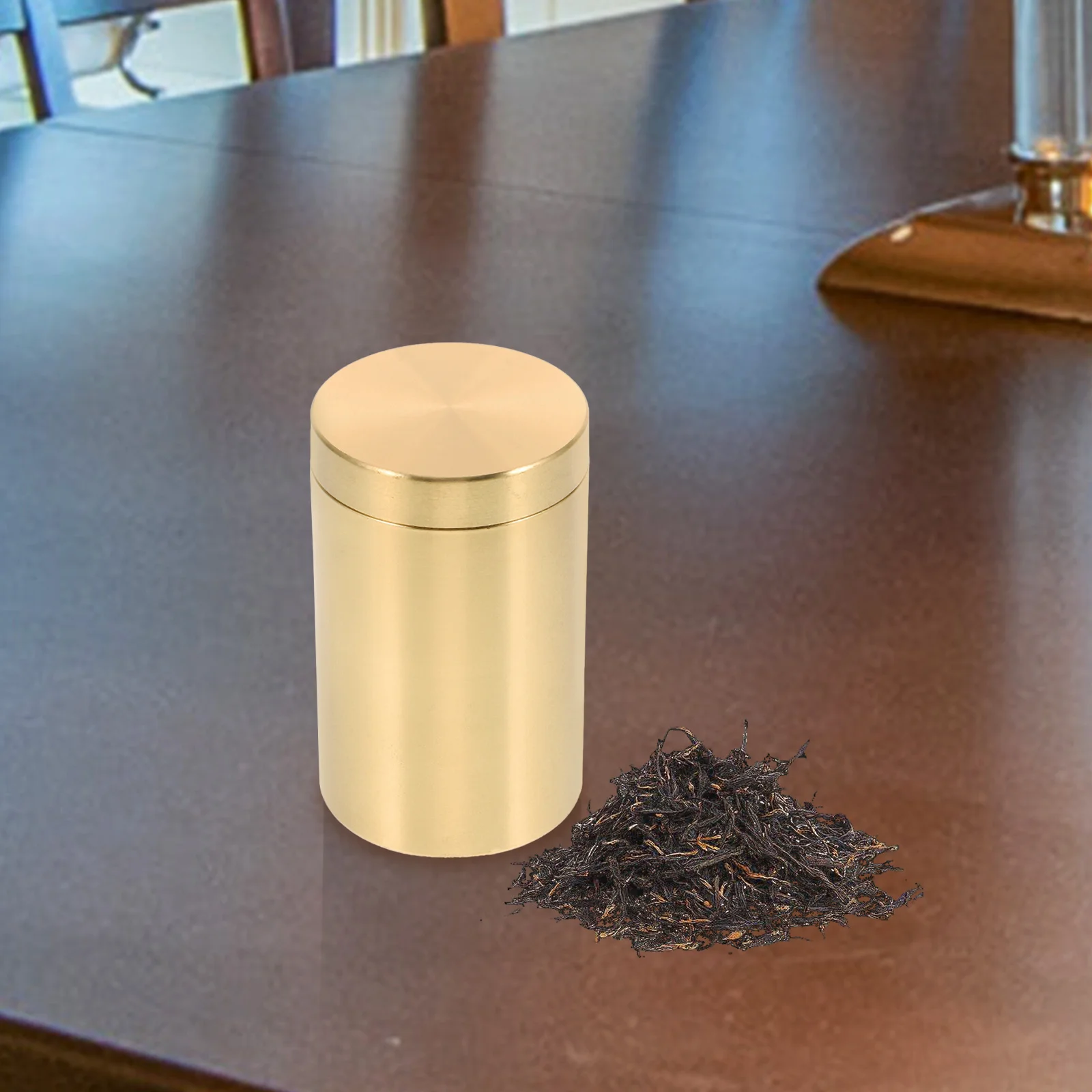 

1Pcs Brass Tea Canister Food Storage Jar Sealed Container for Cereal Coffee Beans Kitchen Storage Food Container