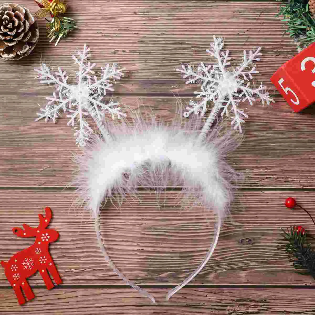 Diademas navideñas con aro para la cabeza, accesorios para fiesta de Navidad Pop, Tiara de copo de nieve para niños