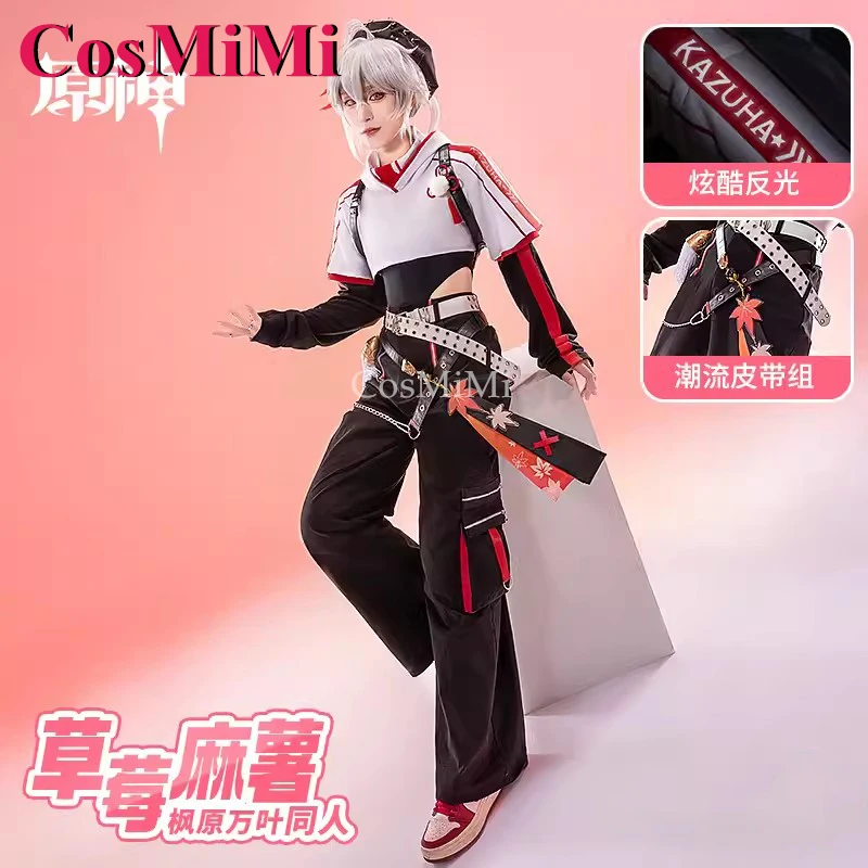 

CosMiMi Game Genshin Impact Kaedehara Kazuha Cosplay Costume Strawberry Machi Skin Handsome Outfit Carnival Role Play Clothing