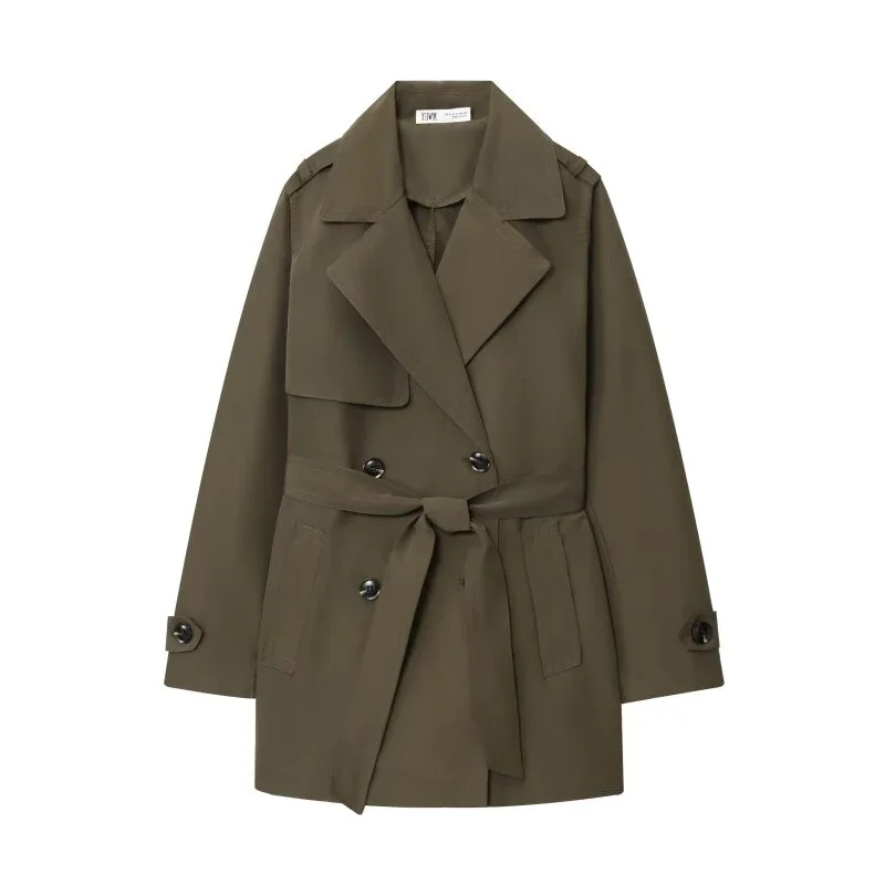 

Повседневный плащ с воротником с лацканами, зимнее теплое толстое пальто, женская мода, шикарная уличная одежда, верхняя одежда с длинными рукавами и поясом