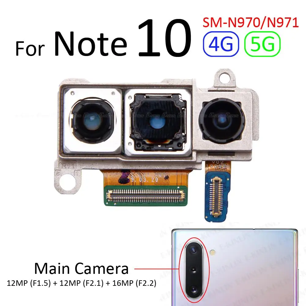 كابل مرن لكاميرا السيلفي الأمامية لهاتف سامسونج جالاكسي نوت 10 بلس لايت أجزاء إصلاح الكاميرا الرئيسية الخلفية