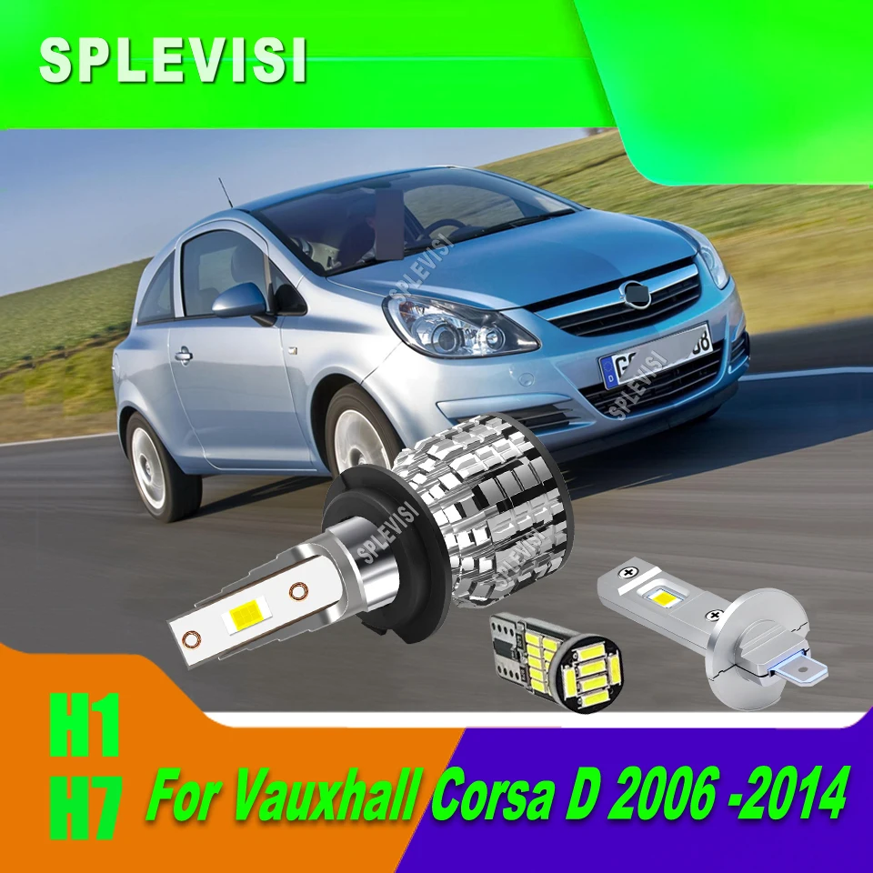 

H7 H1 Car LED Headlight Bulbs High Low Lamp Free 2Pcs T10 Bulbs IP68 Leverl For Vauxhall Corsa D 2006 2007 2008 2009 2010-2014