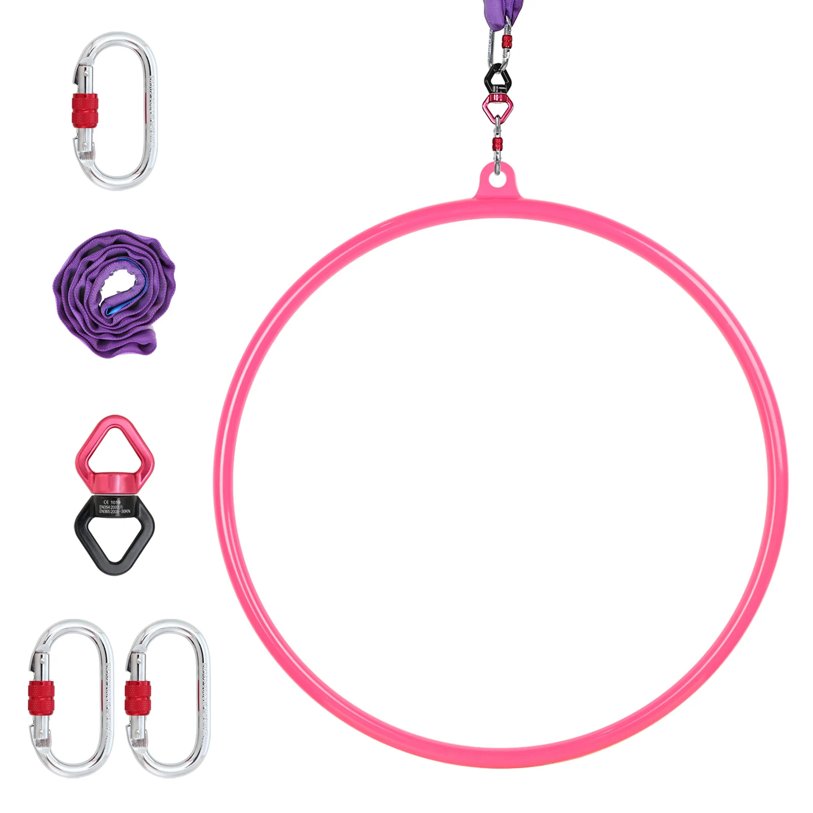 Pink Aerial Hoop, Single Lyra Aerial Hoop, Stainless Steel, Yoga Equipment for Acrobatics, 85 cm, 90 cm, 95cm