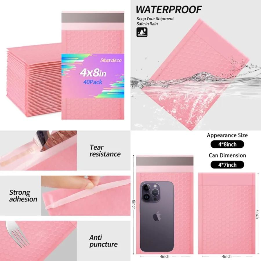 

8 Inch Bubble Mailers 0 Pack Self-Seal Poly Padded Envelopes Suitable for Small Businesses to Package and Mail Jewelry Cosmetic