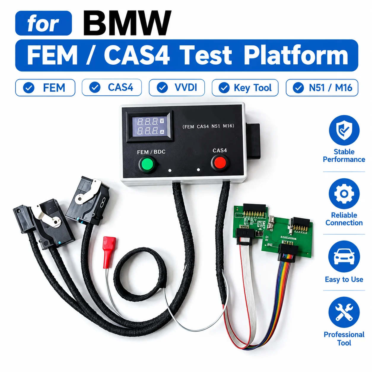 FEM CAS4 Module Test Platform for BMW N51 M16 Work With VVDI Diagnostic Tool Test Bench