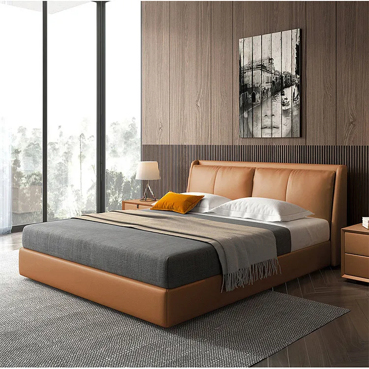 

#Hotel Smart Luxury Beds Queen Bedding Set Leather King Size Bed