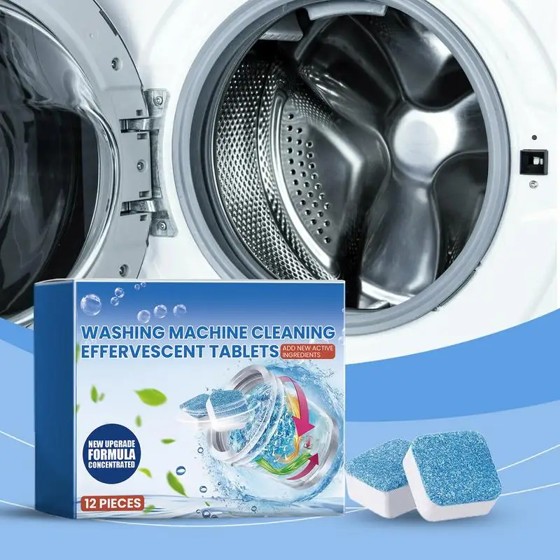 Compresse per la pulizia della lavatrice 12 pezzi/scatola Compresse effervescenti per la pulizia della lavatrice 12 pezzi/scatola Detergente per lavatrice e