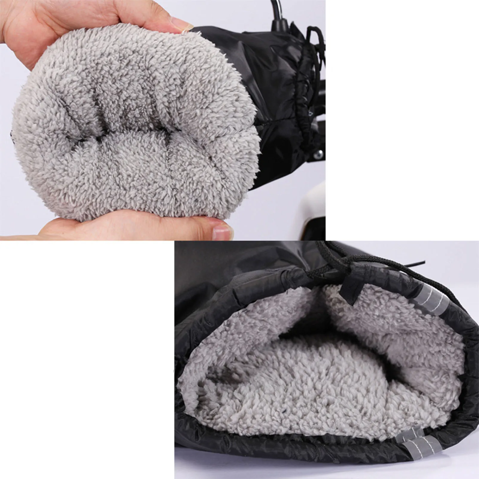 قفازات مقود دراجة نارية مع شريط عاكس ، غطاء شريط مقبض حراري مقاوم للرياح ، مركبة ATV ، الثلج ، سكوتر #3