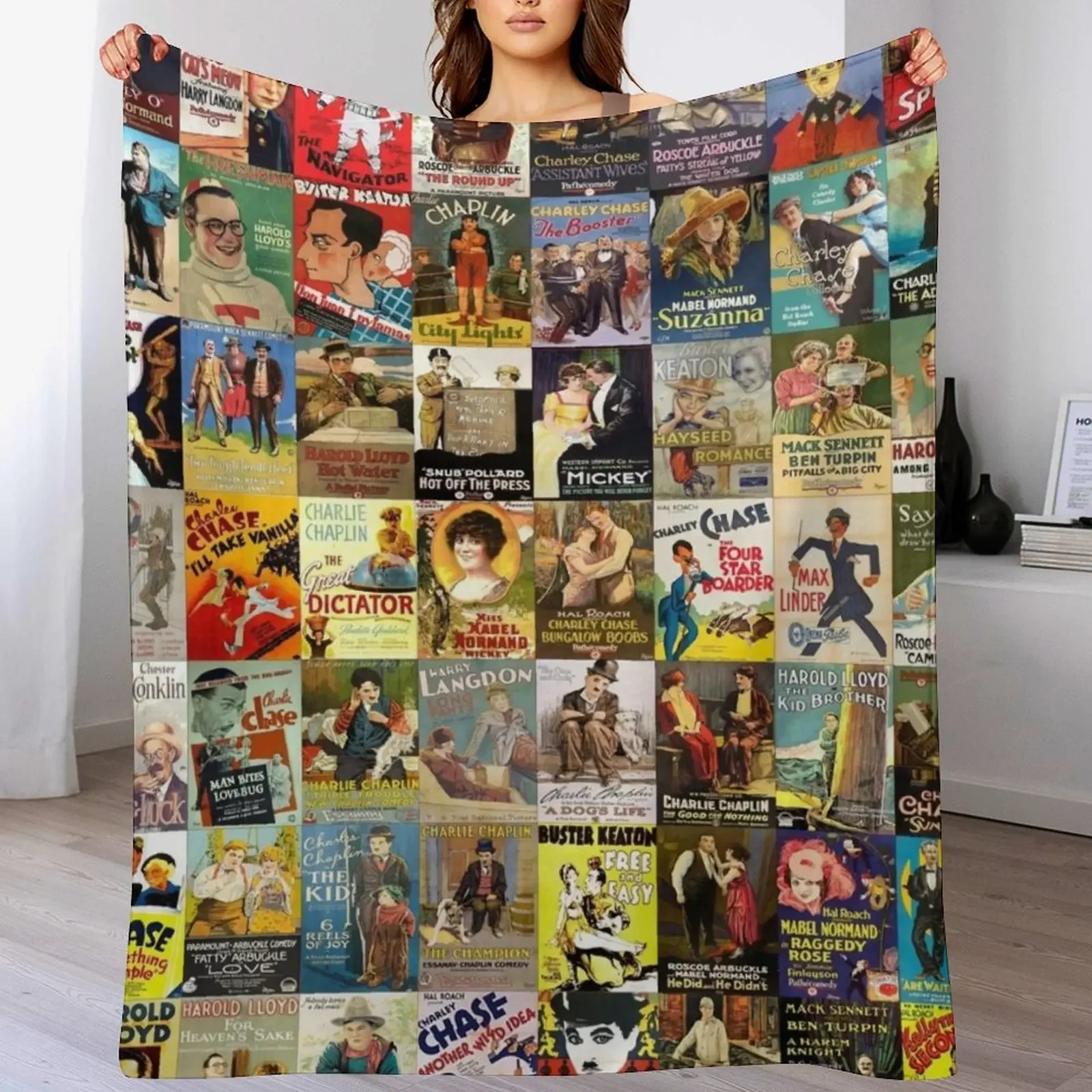 Silent Comedy Throw Blanket Durable Warm Blanket for Daily Home Use