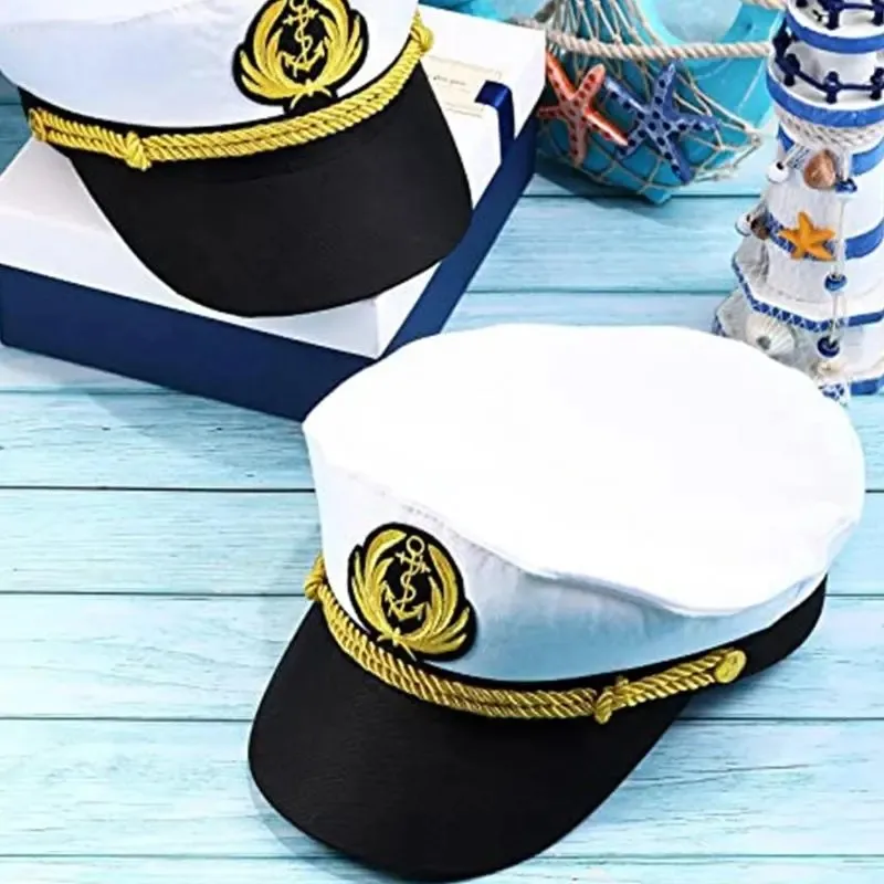 adult adjustable sailor captain hat unisex yacht party accessory for men and women stylish dressing event makeup ball hat