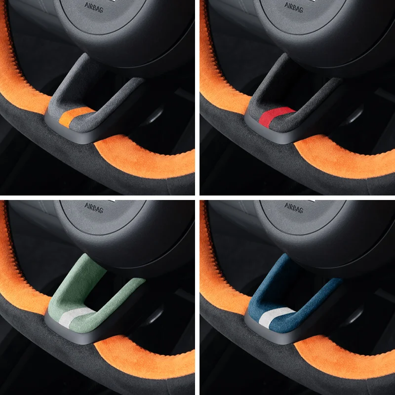 FOR 2021 2022 2023 2024 2025 ZEEKR001 steering wheel decorative sticker italy suede Personalized Car interior modification