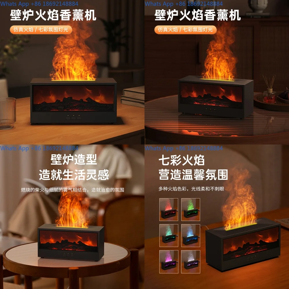 Flame Scent Diffuser Humidifier Mini Air Moisturizer for Home Bedroom Living Room Quiet Operation