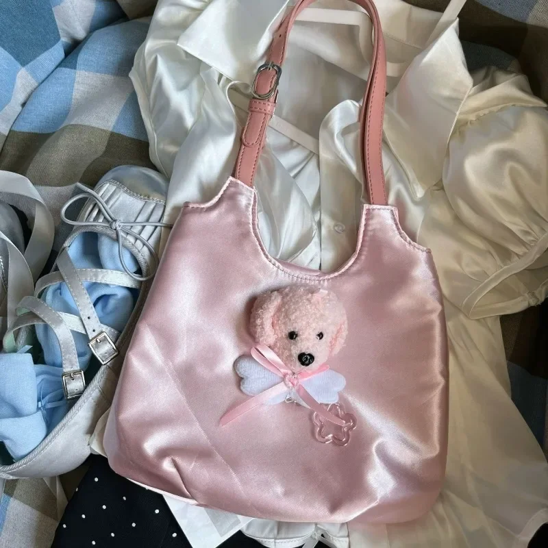 Xiuya Pink Y2k Womens Shoulder Bag Harajuku Original Cute Dog Japanese Style New in Handbag Designer Aesthetic Female Armpit Bag