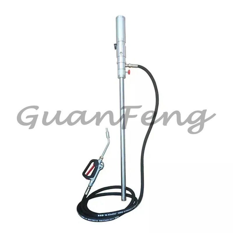 Automatic pneumatic barrel pump with nozzle and hose, pneumatic lubricating barrel pump