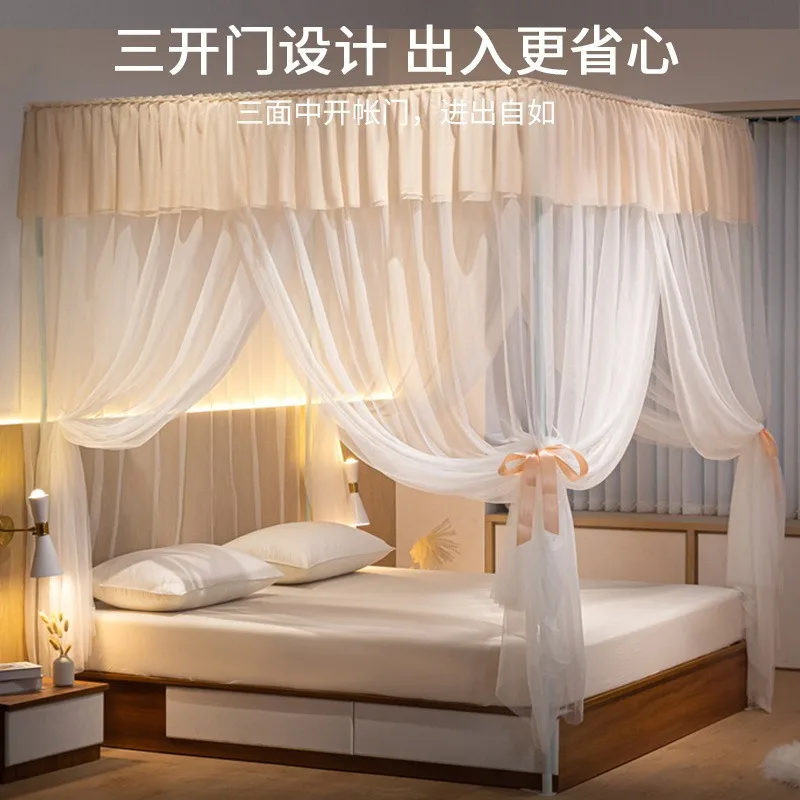 mosquito net for home bedrooms,  universal thickened floor-standing patterned curtain that requires no installation