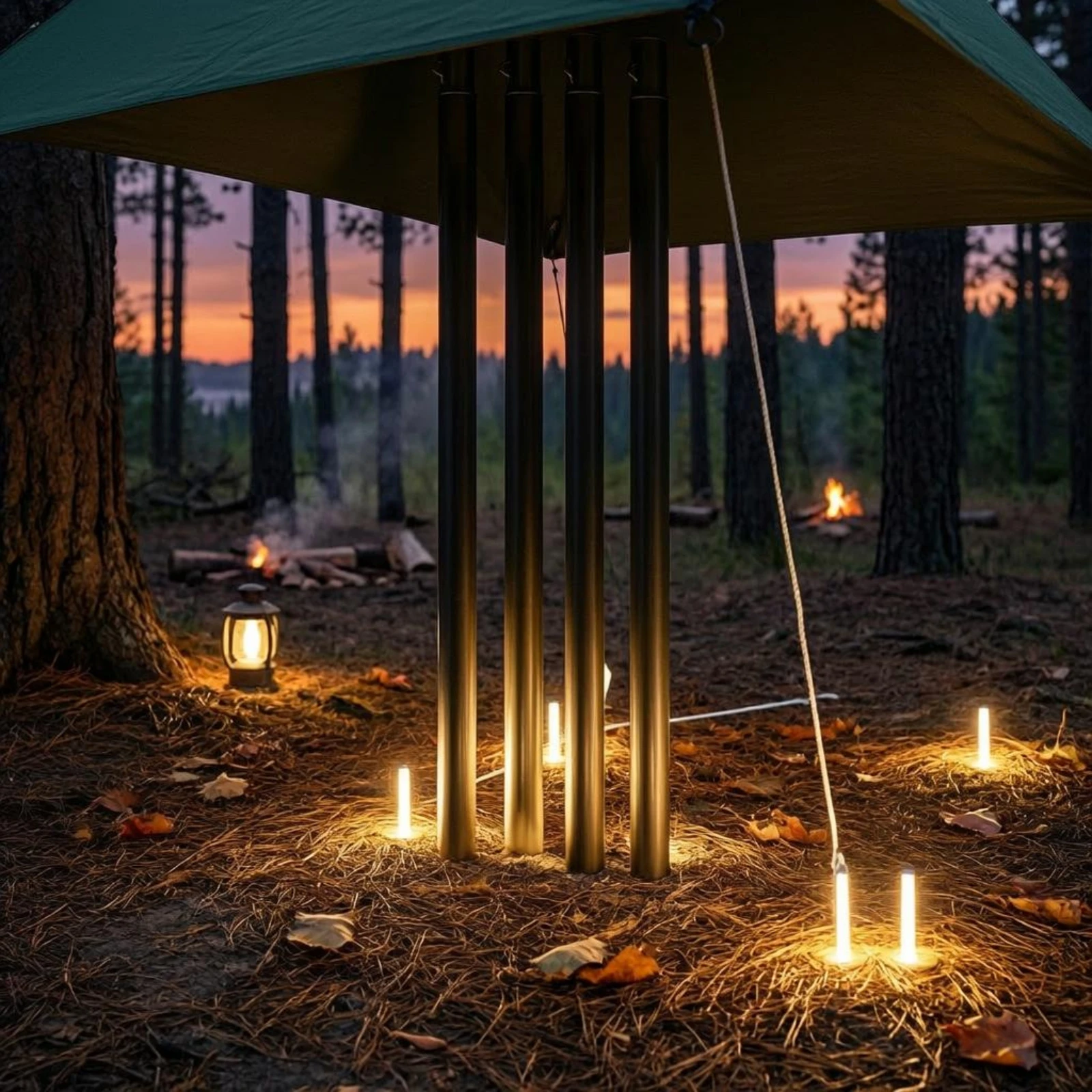 Canopy Pole 19 Mm 4-Section Pole Outdoor Support Connector Tips Easy to Install Steel view 5