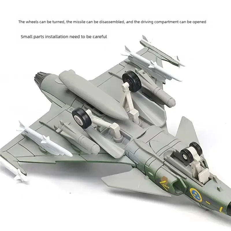 1/72 JAS-39 Gripen Fighter Building Blocks Gryphon Aircraft Kit DIY Assembled Bricks Collection Toy For Military Fans Xmas Gift