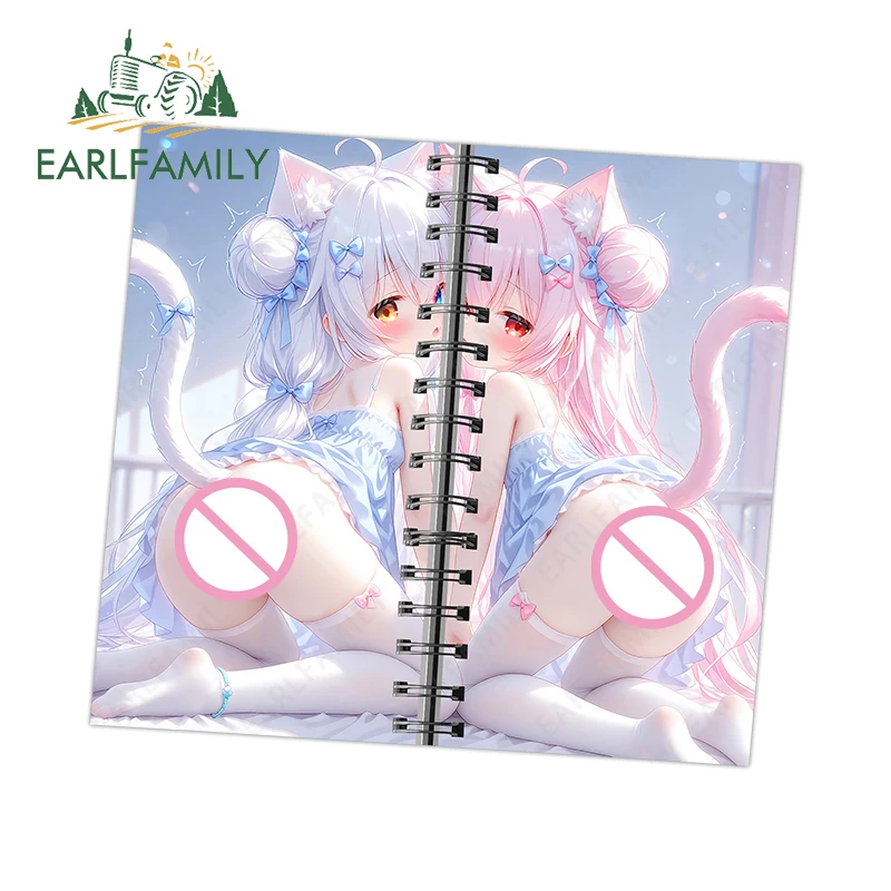 

EARLFAMILY Cat Girls Snuggle Car Sticker DIY Creative Graffiti Vinyl Caravan Racing Decal Scratch-Proof Toolbox Car Accessories