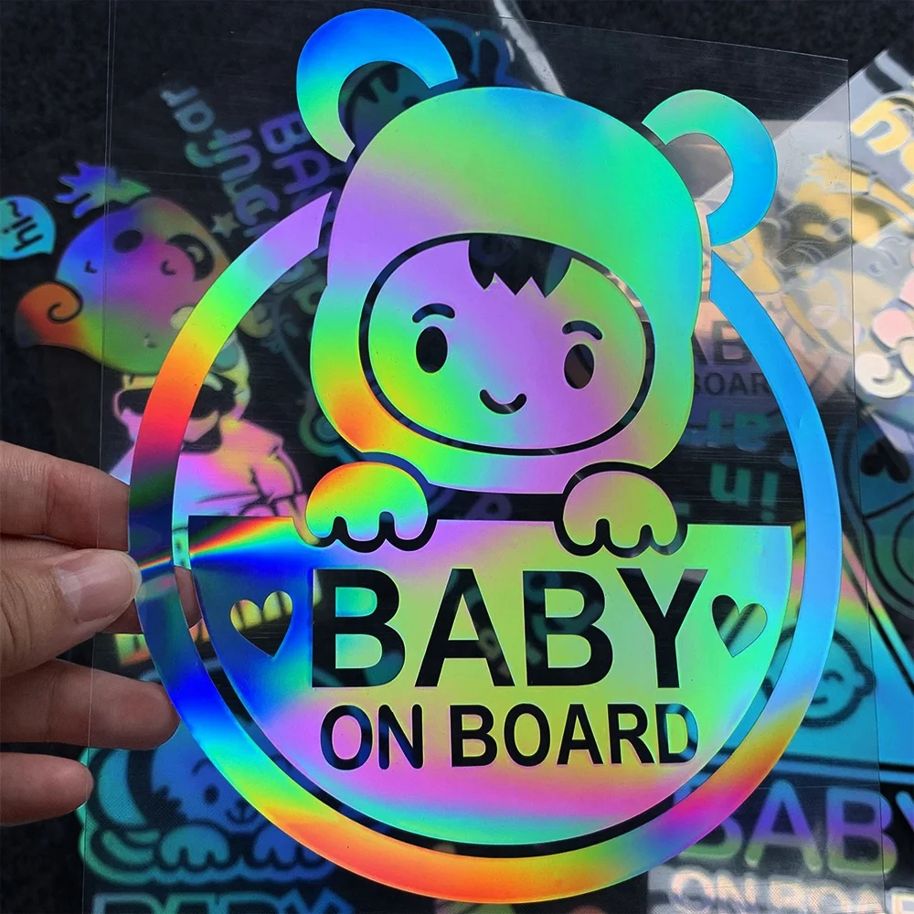 Baby In Car Baby on Board Motorcycle Car Styling Moto Bike Reflective Sticker Decal for Honda Toyota Mazda BMW Benz Audi Buick