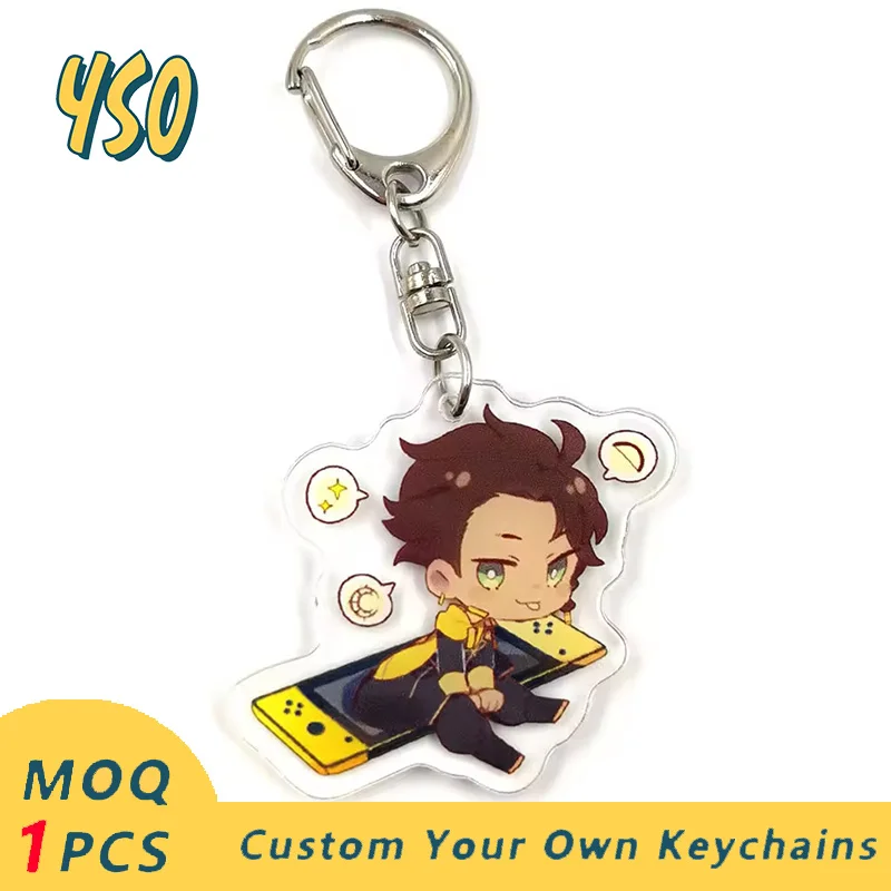 YSO Colored Acrylic Keychain Custom Best Seller Game Animation Zoon Tide Character Design CNC Diamond Cutting